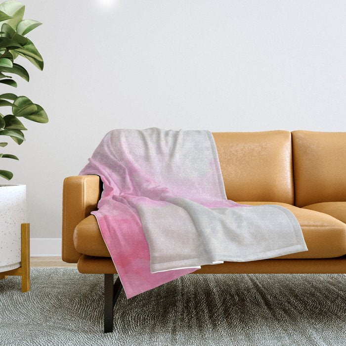 Pink Neon Smoke Clouds Throw Blanket Gallery Image 1