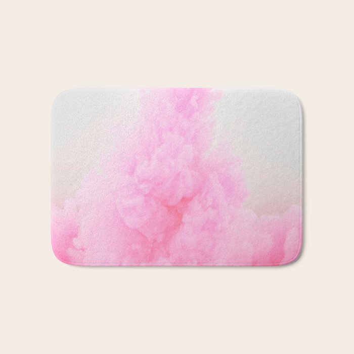Pink Neon Smoke Clouds Bath Mat Gallery Image 1