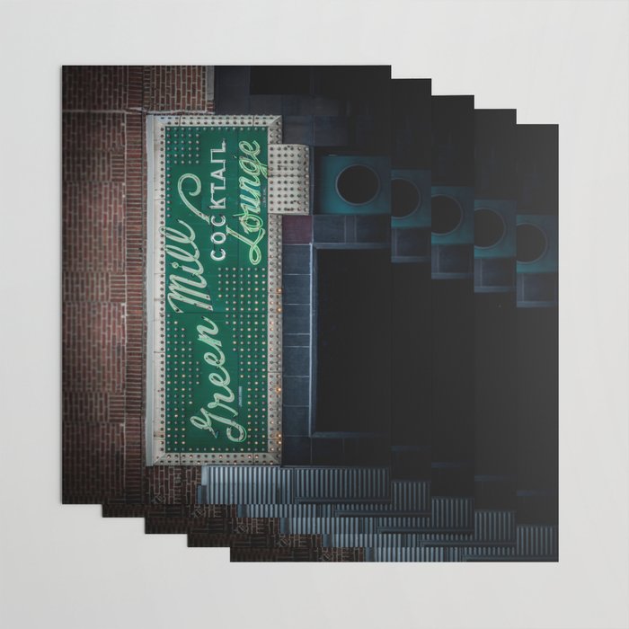 Green Mill Cocktail Lounge Vintage Neon Sign Uptown Chicago Wrapping Paper Gallery Image 3