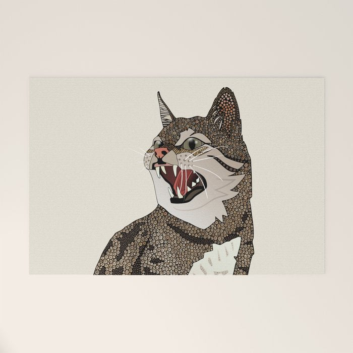 Indian desert cat off white Welcome Mat Gallery Image 1
