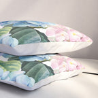 Pink Blue Hydrangea Pillow Sham Gallery Image 3