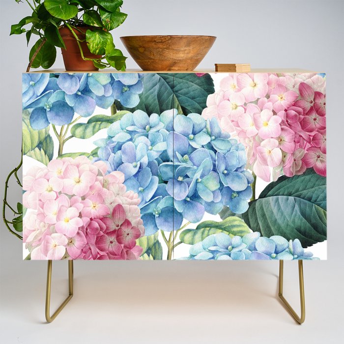 Pink Blue Hydrangea Credenza Gallery Image 1