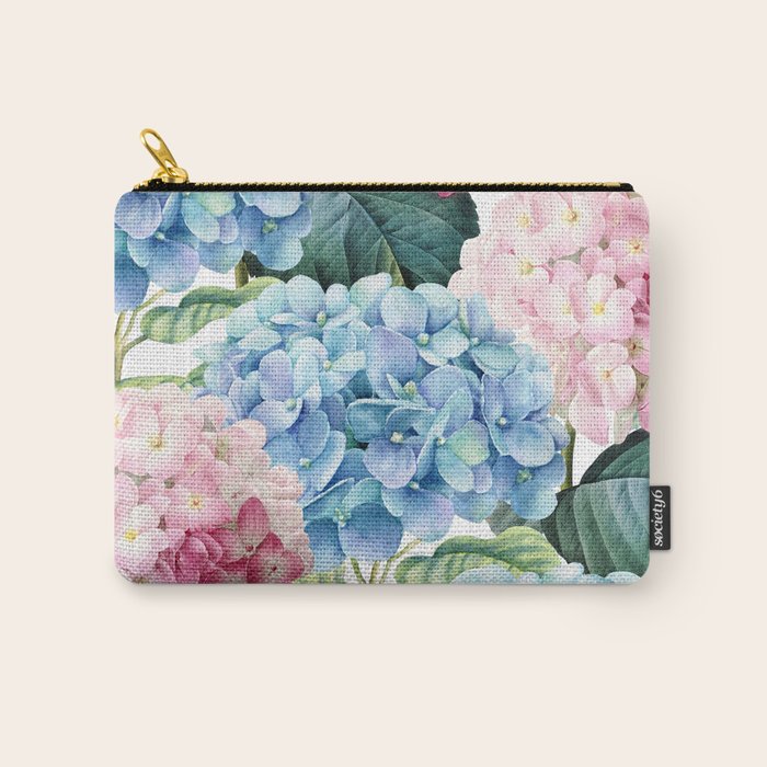 Pink Blue Hydrangea Carry All Pouch Gallery Image 1