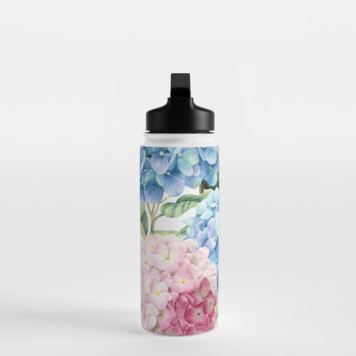 Pink Blue Hydrangea Water Bottle Gallery Image 3
