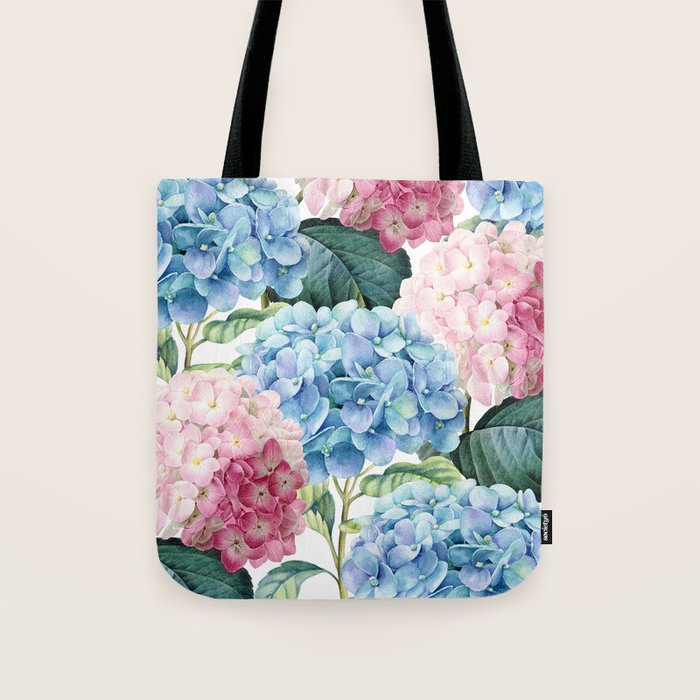 Pink Blue Hydrangea Tote Bag Gallery Image 1