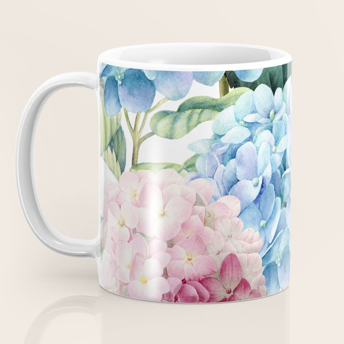 Pink Blue Hydrangea Coffee Mug Gallery Image 3