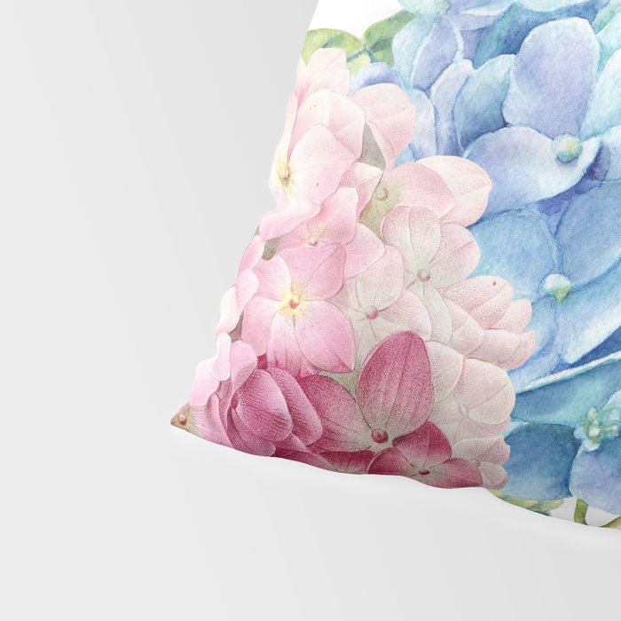 Pink Blue Hydrangea Pillow Sham Gallery Image 4