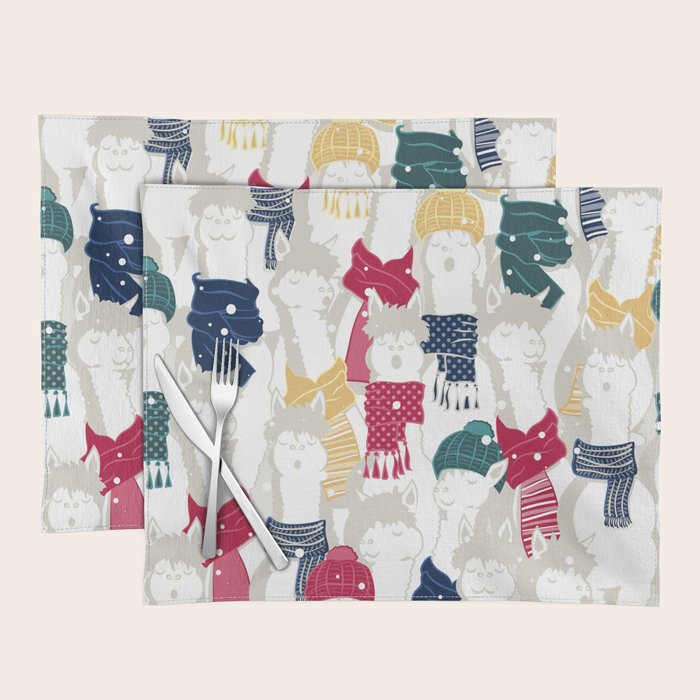 Happy llamas Christmas choir Placemat Gallery Image 1