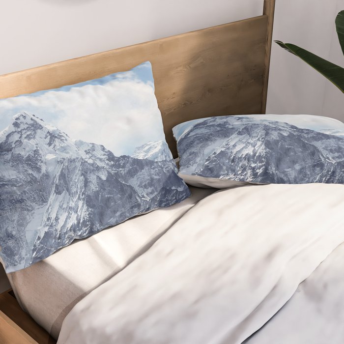 Snowy Mountain Peaks Pillow Sham Gallery Image 2