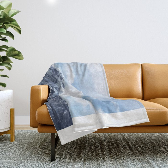 Snowy Mountain Peaks Throw Blanket Gallery Image 1