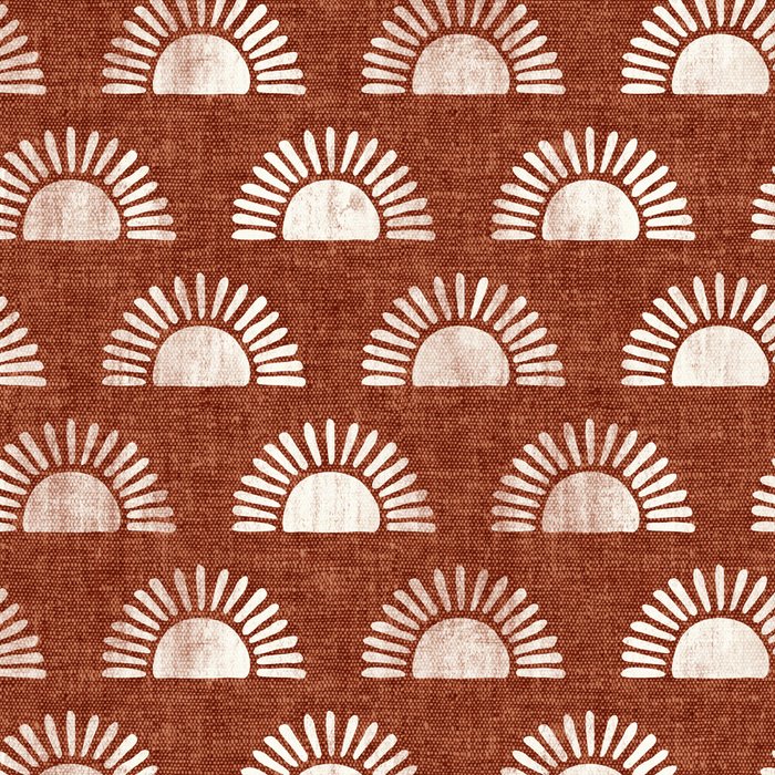 block print suns on rust Coffee Mug Gallery Image 2