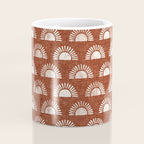 block print suns on rust Coffee Mug Gallery Image 4