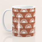 block print suns on rust Coffee Mug Gallery Image 3