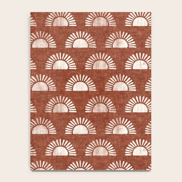 block print suns on rust Notebook Gallery Image 4