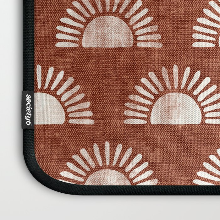 block print suns on rust Laptop Sleeve Gallery Image 3