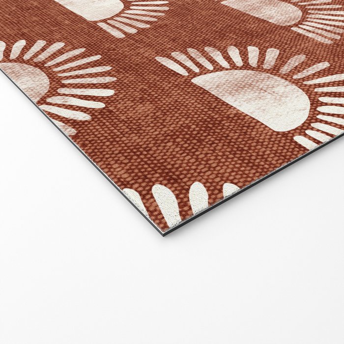 block print suns on rust Welcome Mat Gallery Image 2