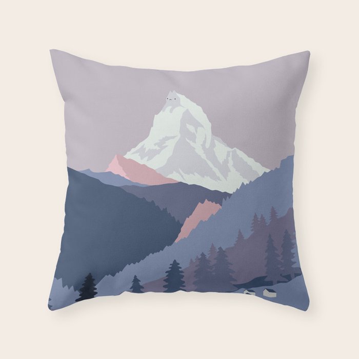 Purrspective on Matterhorn Throw Pillow Gallery Image 6