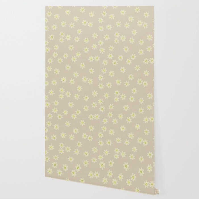 Tiny Flowers / Beige & Lime Wallpaper Gallery Image 2