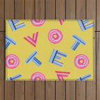 Cast Your Vote | Hand-Lettered Pattern in Yellow Outdoor Rug Gallery Image 1