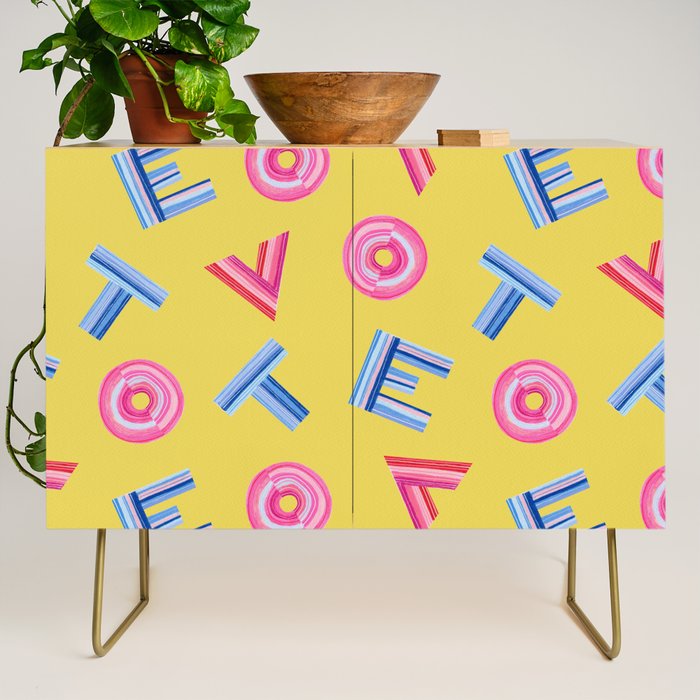 Cast Your Vote | Hand-Lettered Pattern in Yellow Credenza Gallery Image 1