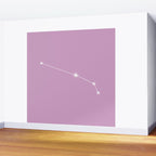Aries Zodiac Star Constellation Line Art Pastel Lilac Wall Mural Gallery Image 2