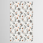 Basketball Fun Comic Illustration Pattern with Balls on Grey Background Tablecloth Gallery Image 2