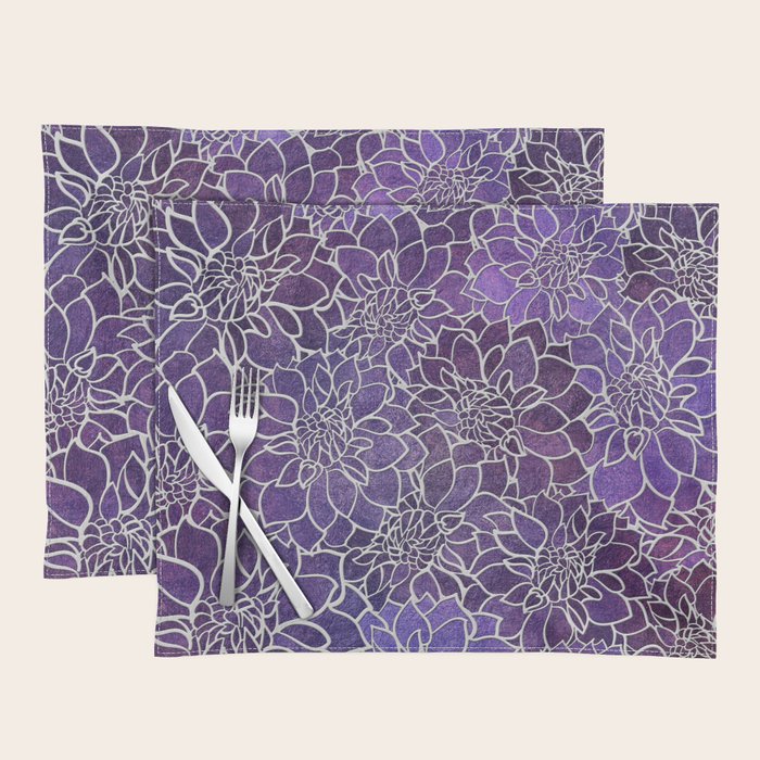 Dahlia Flower Pattern 3 Placemat Gallery Image 1
