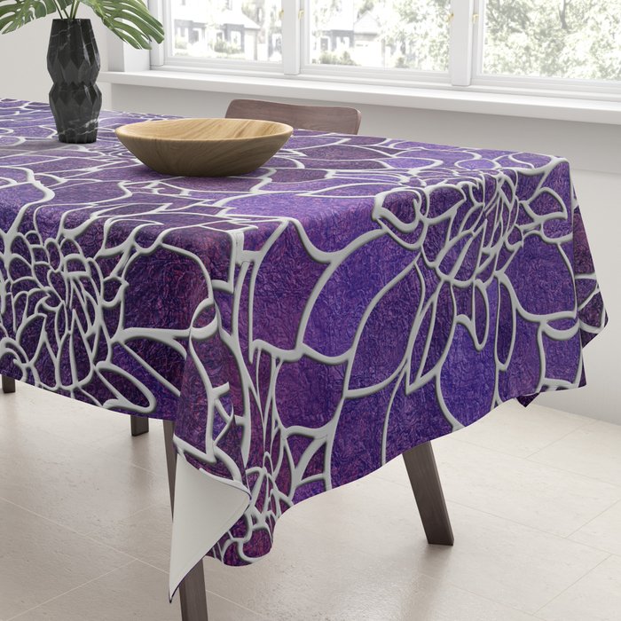 Dahlia Flower Pattern 3 Tablecloth Gallery Image 3