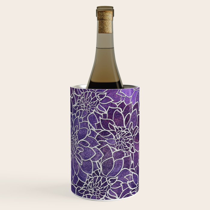 Dahlia Flower Pattern 3 Wine Chiller Gallery Image 1