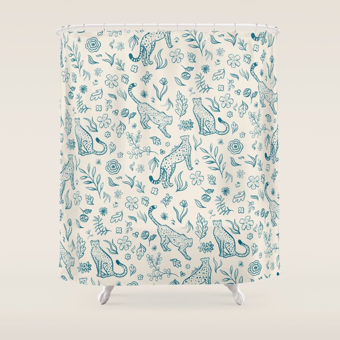 Cheetahs and Plants  Shower Curtain Gallery Image 1