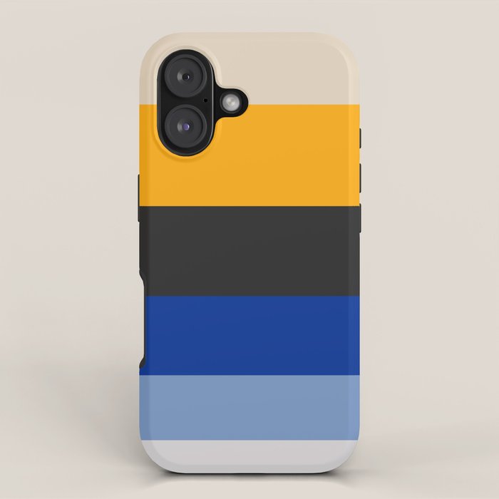 Complementary Blue & Yellow Colorful Geometric Pattern iPhone Case Gallery Image 1