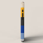 Complementary Blue & Yellow Colorful Geometric Pattern iPhone Case Gallery Image 2
