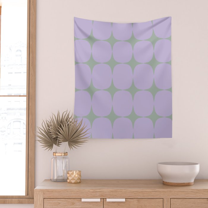 Lilac and Sage Shapes Wall Tapestry Gallery Image 2
