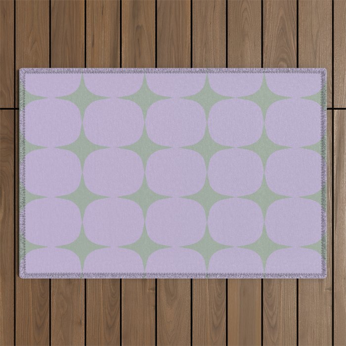 Lilac and Sage Shapes Outdoor Rug Gallery Image 1