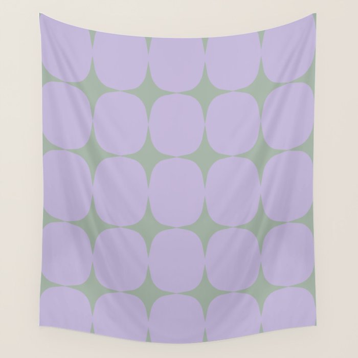 Lilac and Sage Shapes Wall Tapestry Gallery Image 1