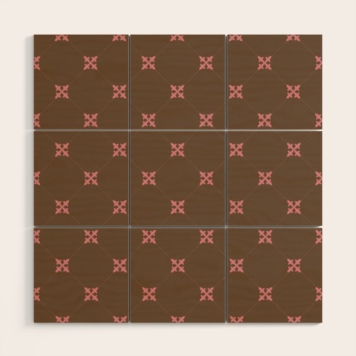 Geometric Retro Diamond Pattern Wood Wall Art Gallery Image 1