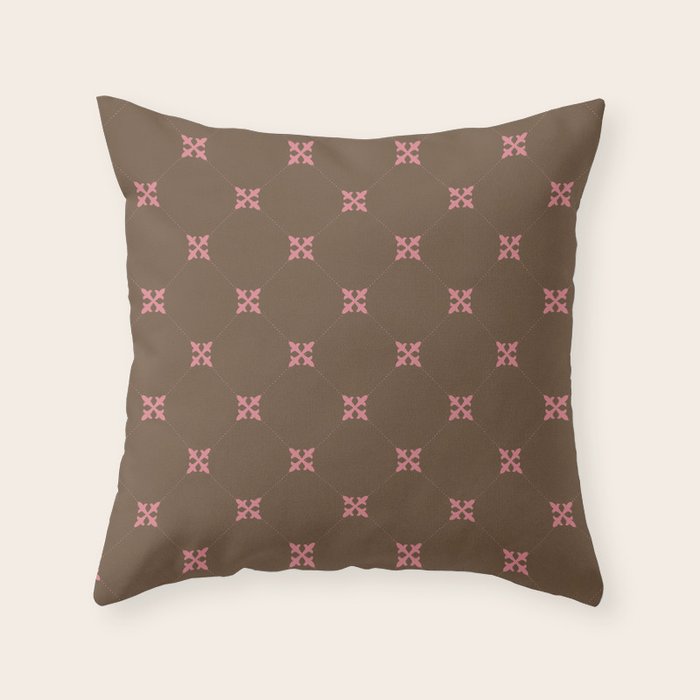 Geometric Retro Diamond Pattern Throw Pillow Gallery Image 6