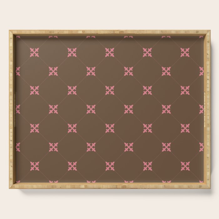 Geometric Retro Diamond Pattern Serving Tray Gallery Image 1