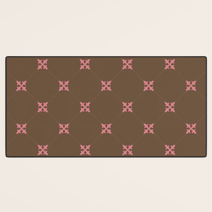 Geometric Retro Diamond Pattern Desk Mat Gallery Image 3