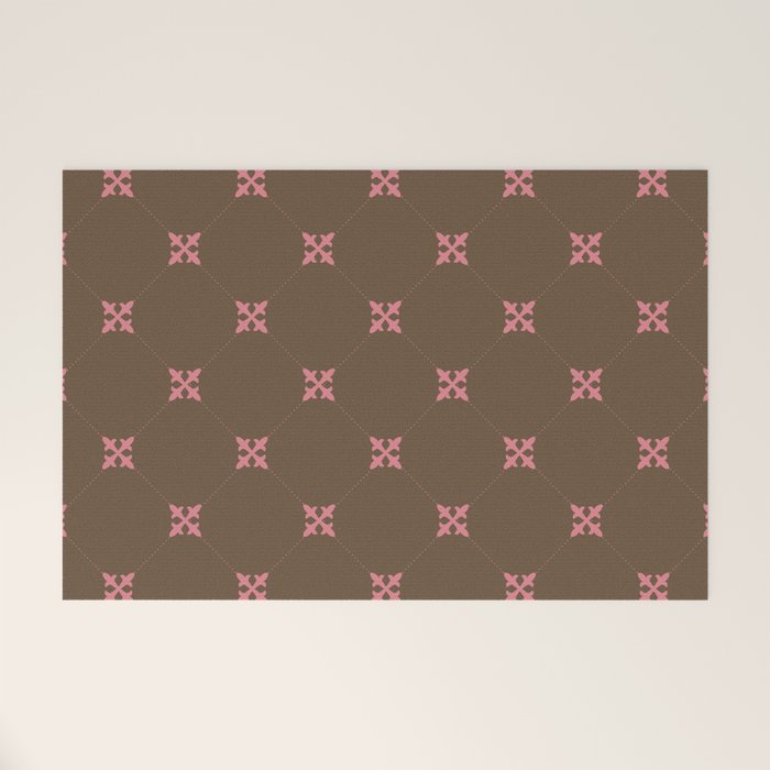 Geometric Retro Diamond Pattern Welcome Mat Gallery Image 1