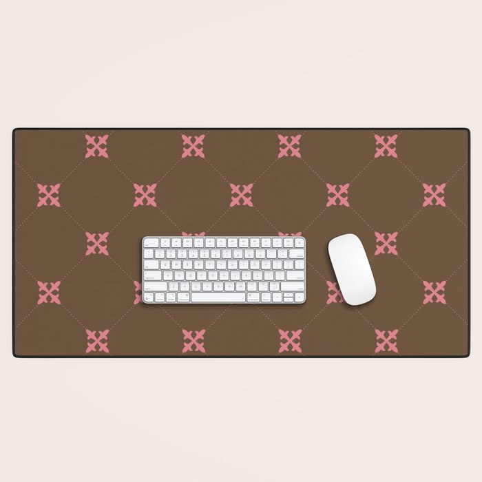 Geometric Retro Diamond Pattern Desk Mat Gallery Image 1