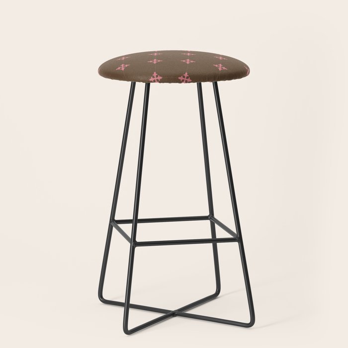 Geometric Retro Diamond Pattern Stool Gallery Image 1