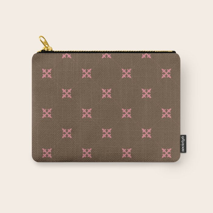 Geometric Retro Diamond Pattern Carry All Pouch Gallery Image 1