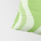 Retro Liquid Swirl Abstract Pattern in Light Lime Green Pillow Sham Gallery Image 4