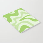 Retro Liquid Swirl Abstract Pattern in Light Lime Green Notebook Gallery Image 2
