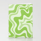 Retro Liquid Swirl Abstract Pattern in Light Lime Green Stationery Card Gallery Image 2
