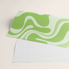 Retro Liquid Swirl Abstract Pattern in Light Lime Green Wrapping Paper Gallery Image 2