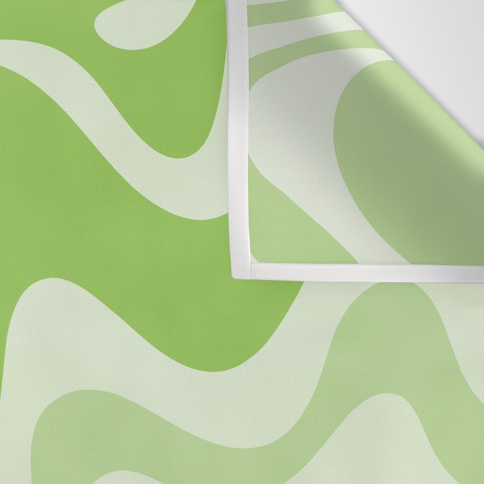 Retro Liquid Swirl Abstract Pattern in Light Lime Green Wall Tapestry Gallery Image 3