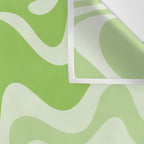 Retro Liquid Swirl Abstract Pattern in Light Lime Green Wall Tapestry Gallery Image 3