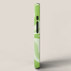 Retro Liquid Swirl Abstract Pattern in Light Lime Green iPhone Case Gallery Image 2